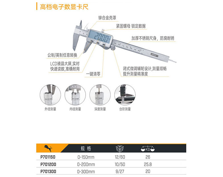 P701150 P701200 P701300 高檔電子數顯卡尺